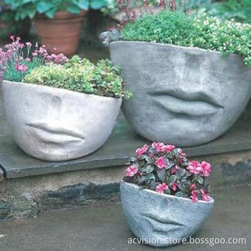 Face-shaped Garden Decoration Outdoor Ceramic Flower Pots